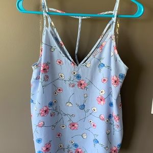 Blue floral tank